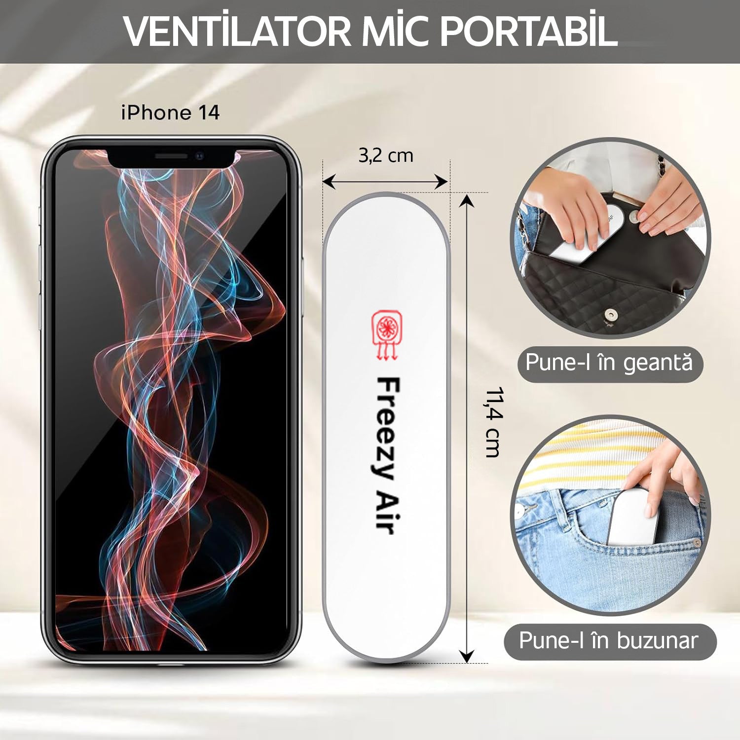 Ventilator Portabil De Mana Freezy Air AeroClip Ventilator Portabil De Mana Freezy Air AeroClip